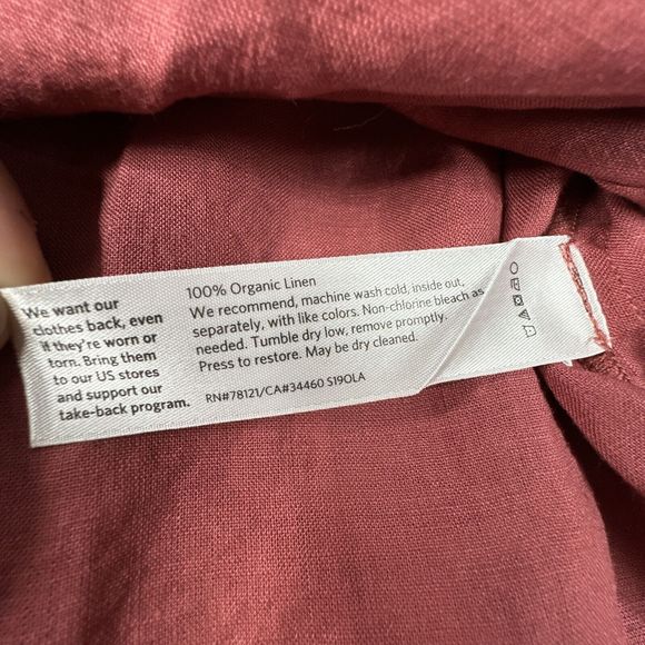 Eileen Fisher Blouse Pink Organic Linen Lagenlook Boatneck 3/4 Sleeve Top Size M - Picture 3 of 8